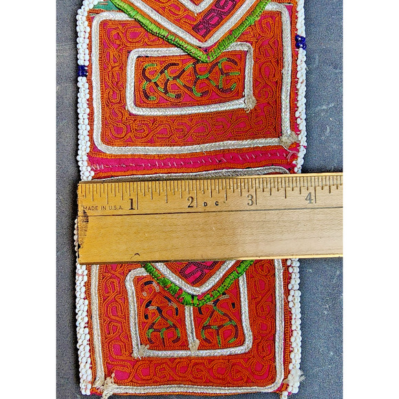 Kuchi Embroidered Pouch Wallet Central Asian Handmade Beaded Rectangles - Picture 4 of 7